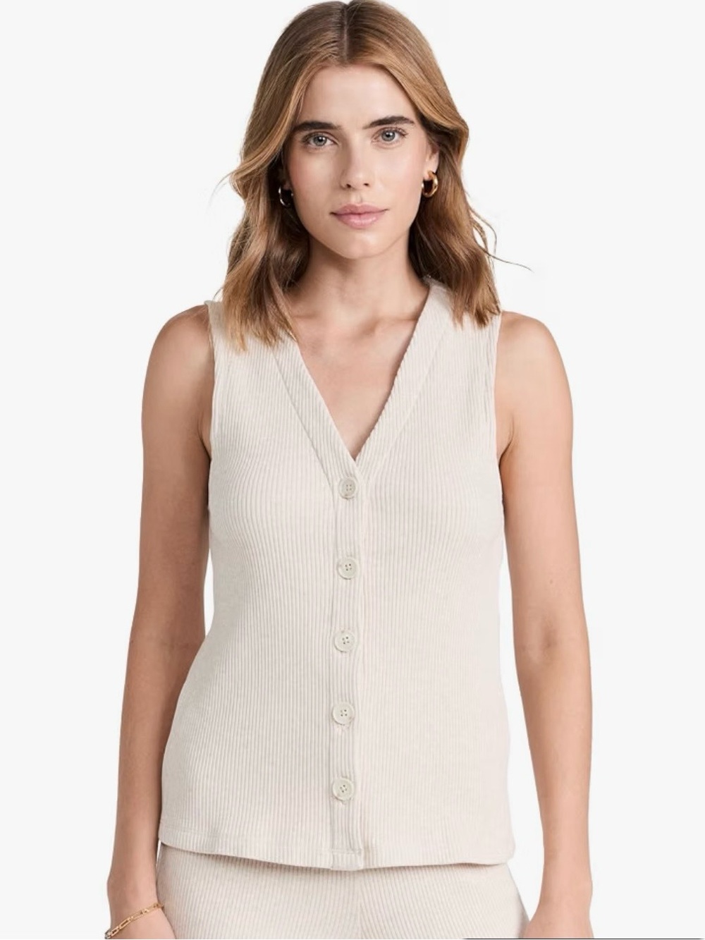 MWL by Madewell Crepe Rib Rezdora V-Neck Tank Size S NWOT